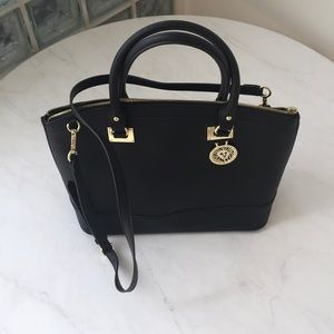 Anne Klein black and gold shoulder bag